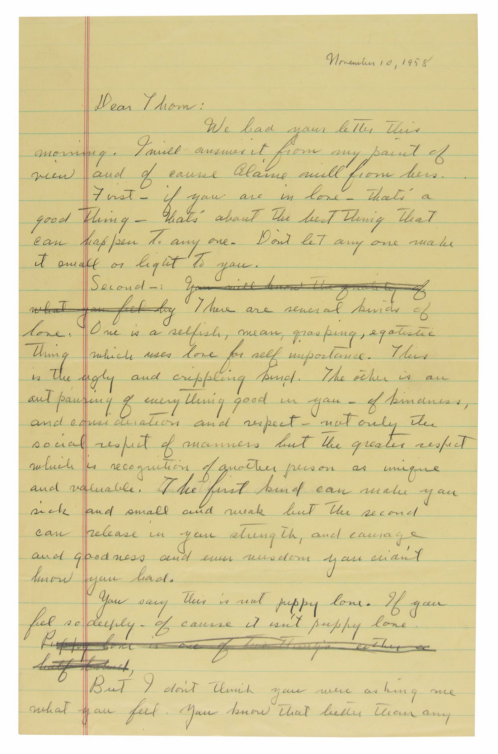 John Steinbeck's letter about love to his son