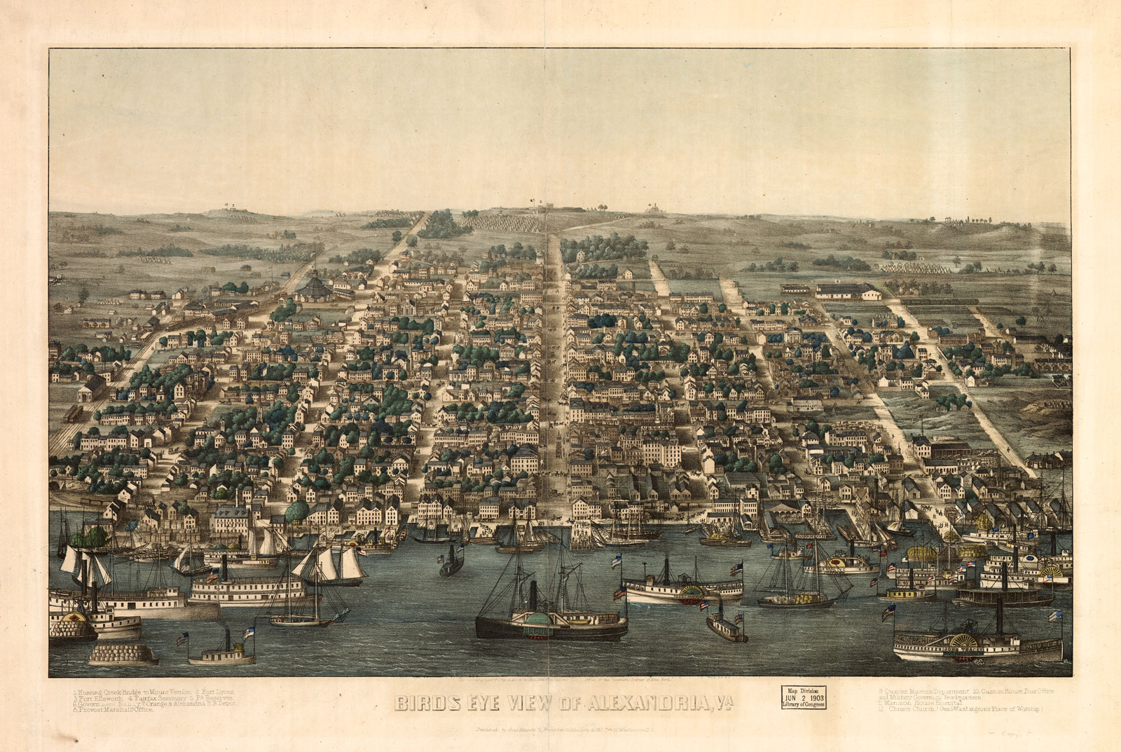 The bird’s-eye view of Alexandria, Virginia, by Charles Magnus