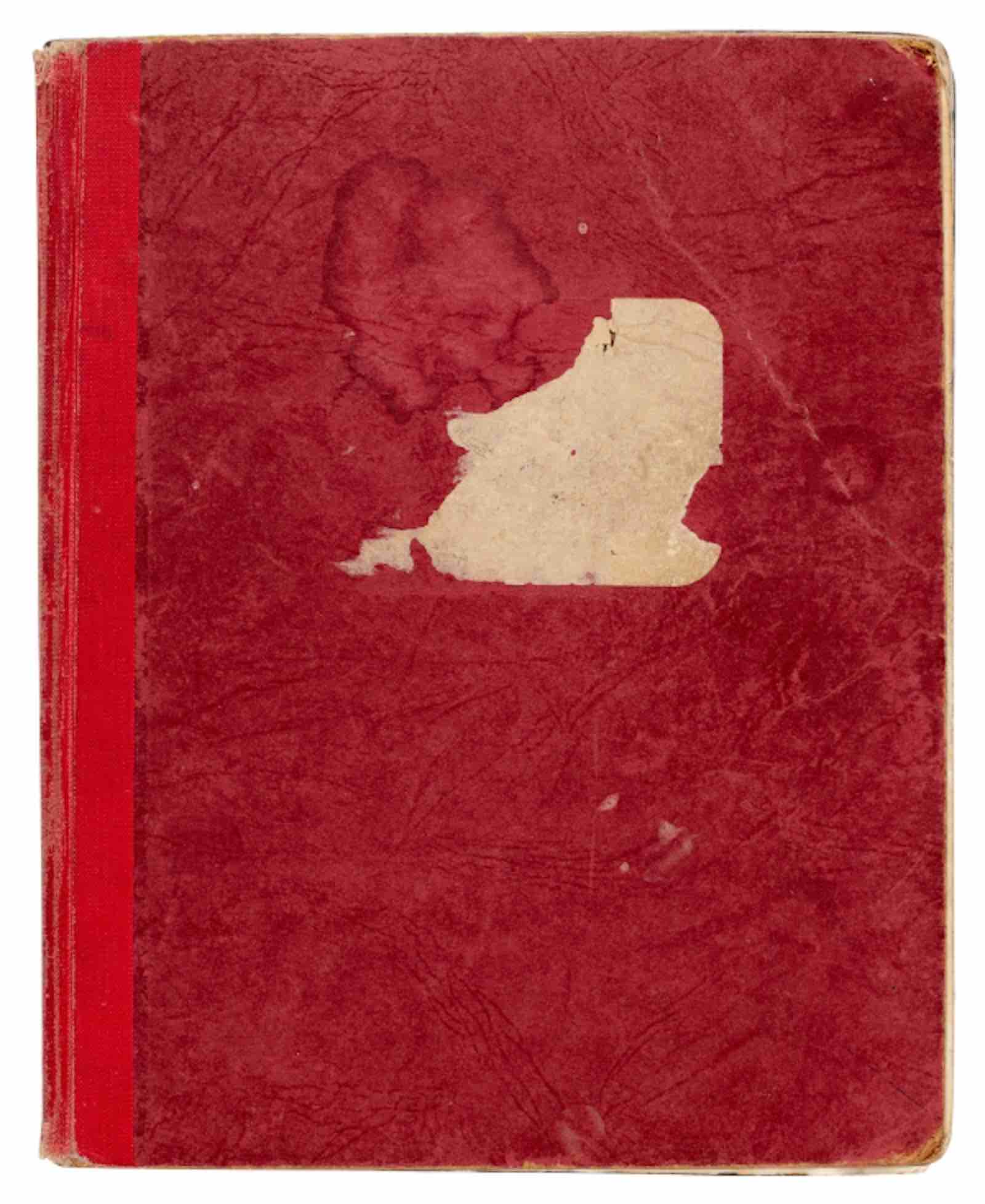 Early Red notebook with working lyrics
