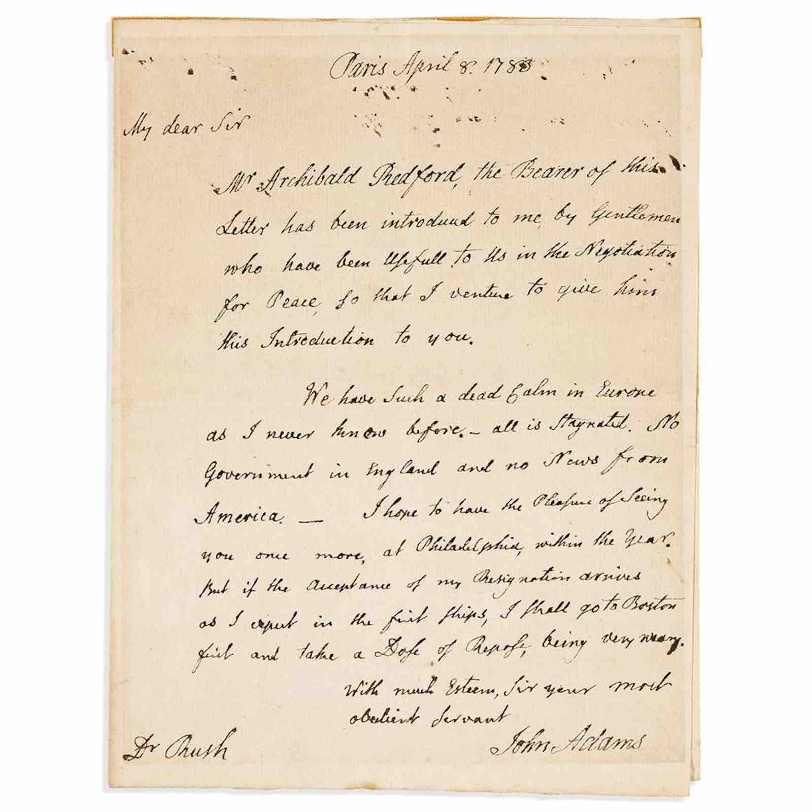 John Adams letter