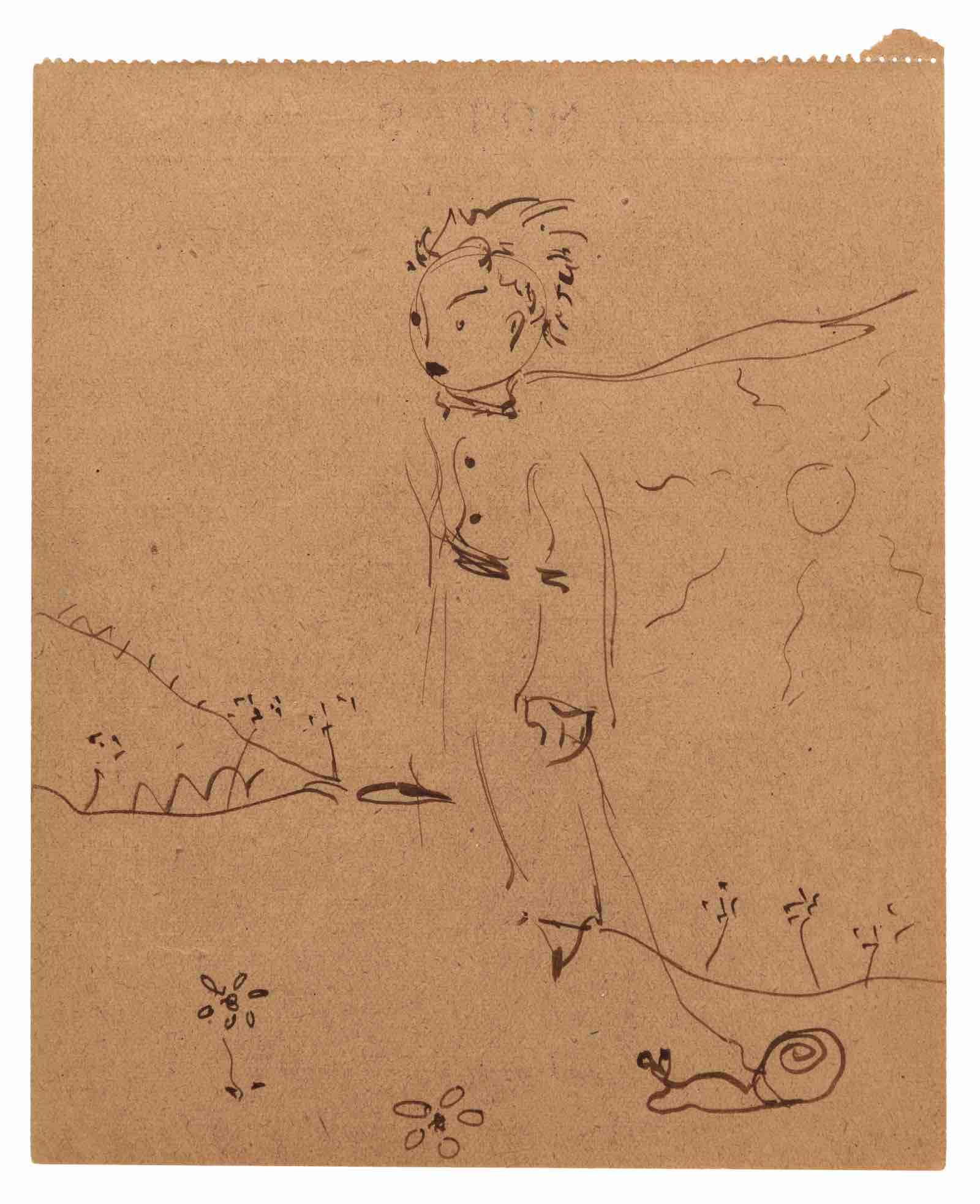 The Little Prince with a snail at his feet and lots of flowers (est. €30,000 – 50,000)