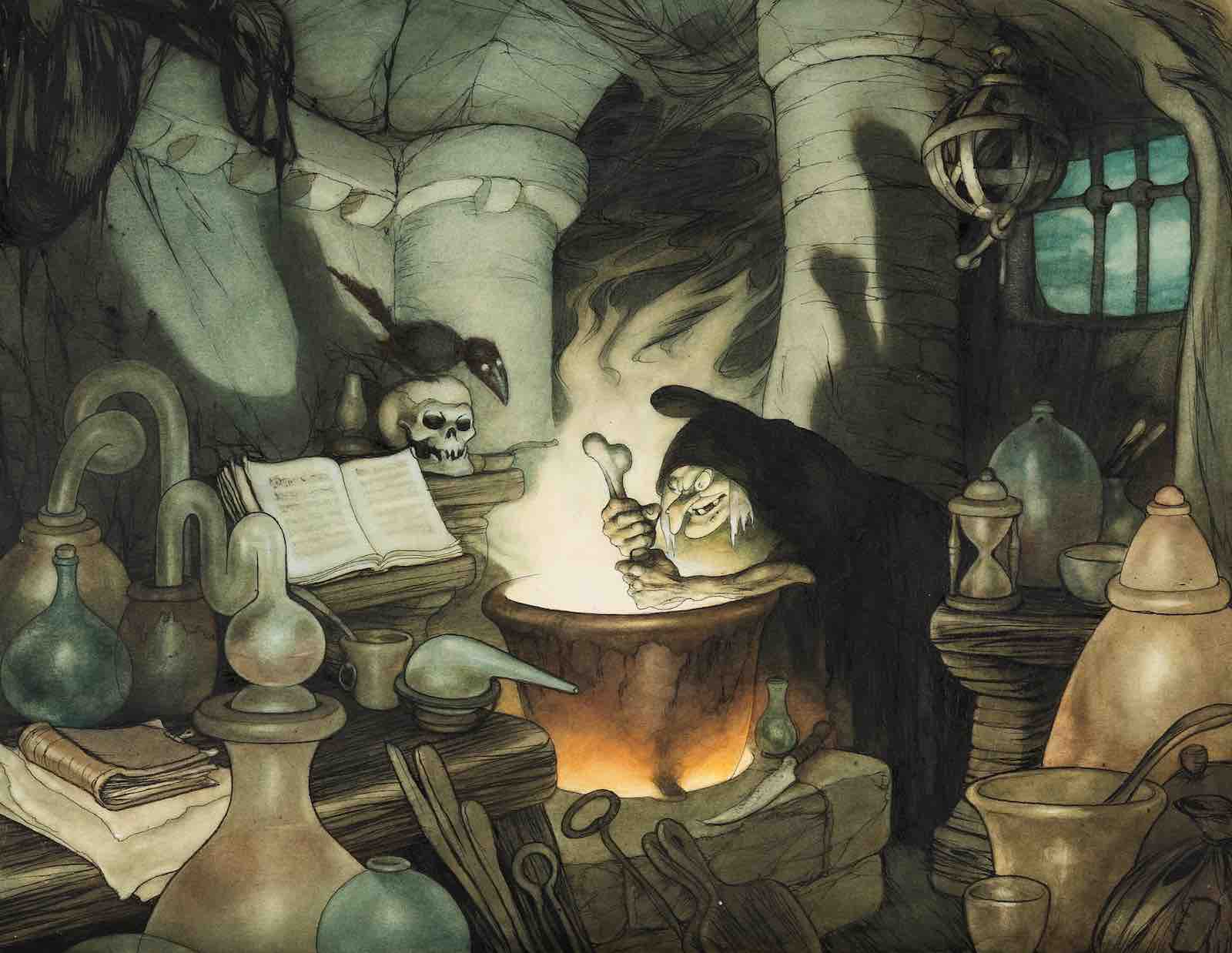 Gustaf Tenggren, Snow White and the Seven Dwarfs concept painting (Walt Disney, 1937)