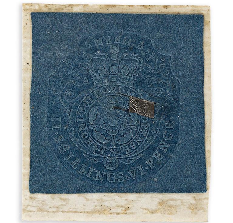 Stamp from the Stamp Act of 1765