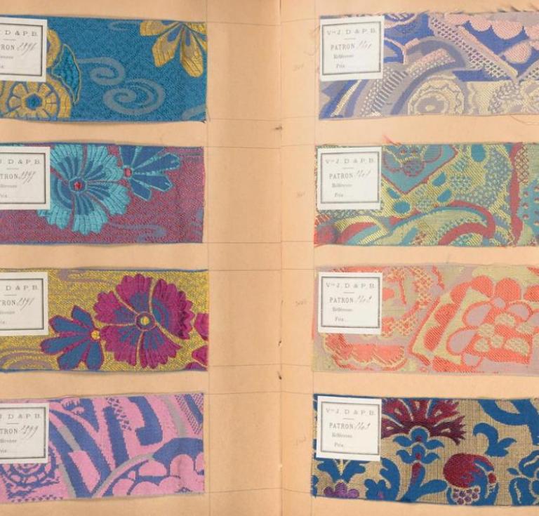 French fabric sample book, ca. 1930s