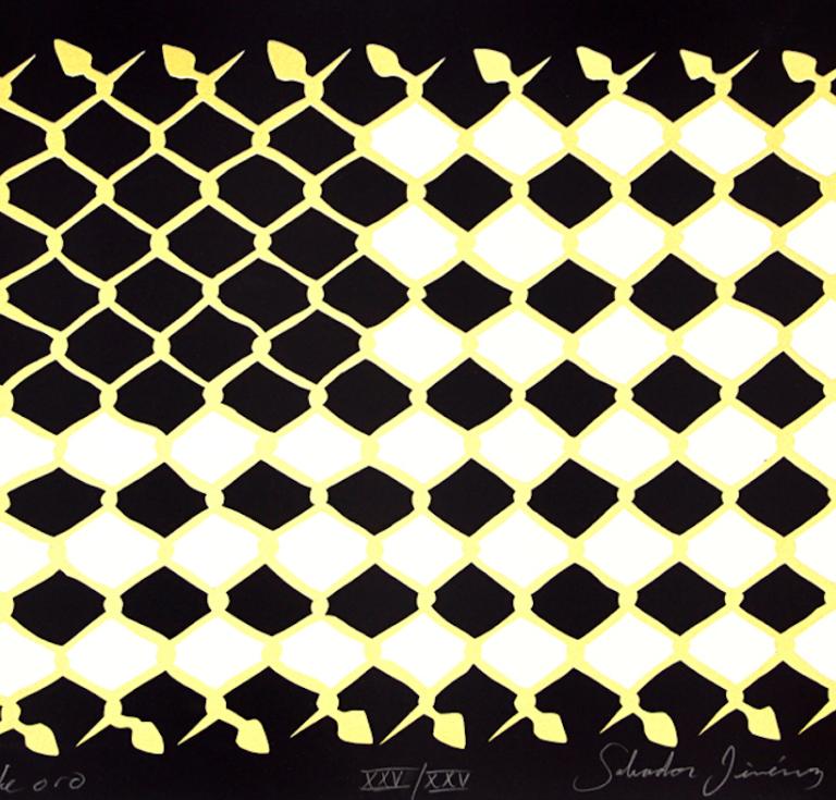 “La jaula de oro” silkscreen print by Salvador Jiménez-Flores