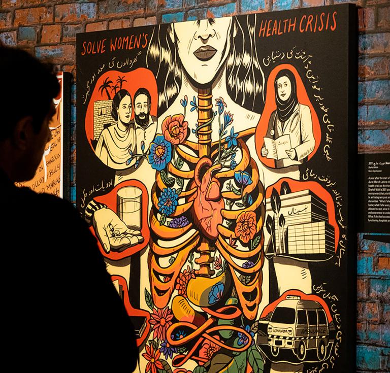 Aurat March poster by Shehzil Malik