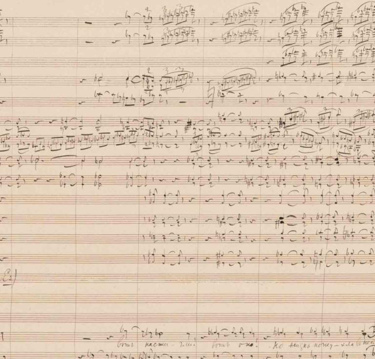 Autograph music manuscript by Tchaikovsky from the first version of the opera Mazepa