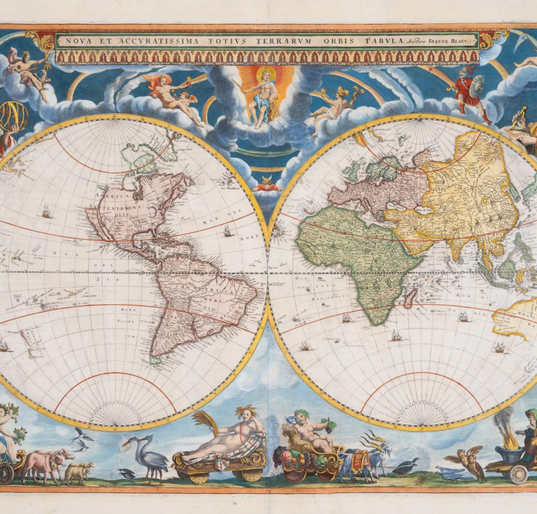 c.1662 Blaeu engraved world map