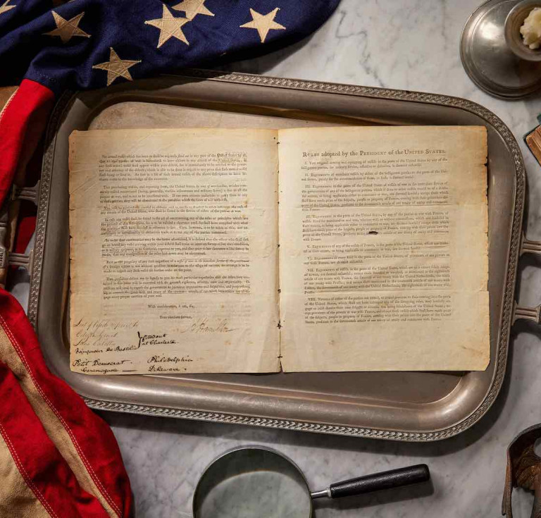 President George Washington’s 1793 Rules of Neutrality signed by Alexander Hamilton