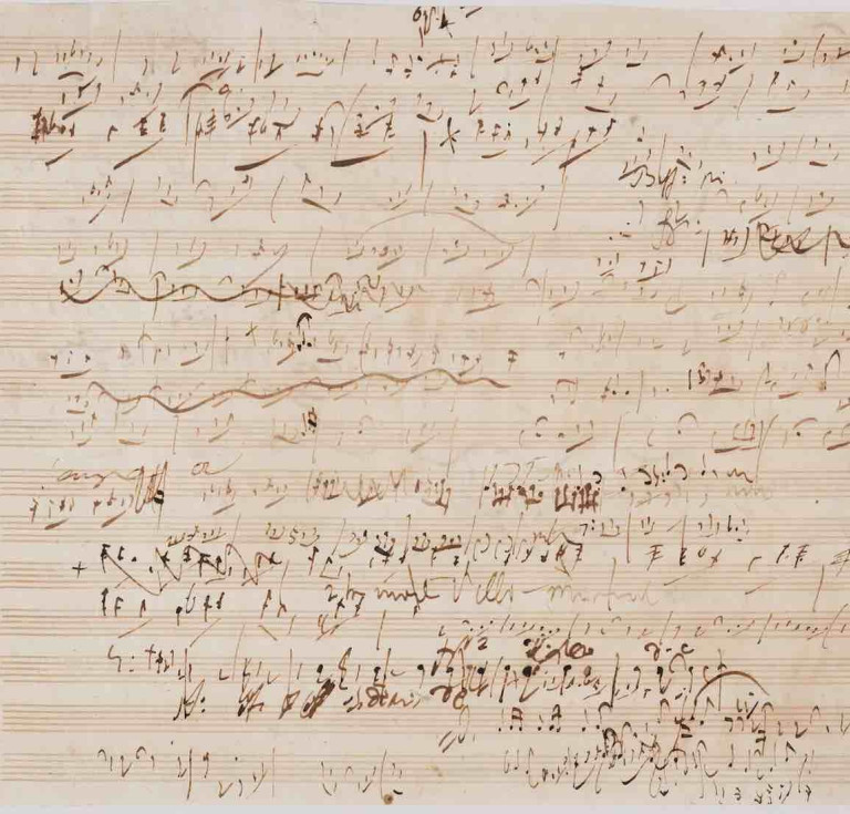 Beethoven’s autograph sketch leaf for the string quartet in C, op. 59 no. 3