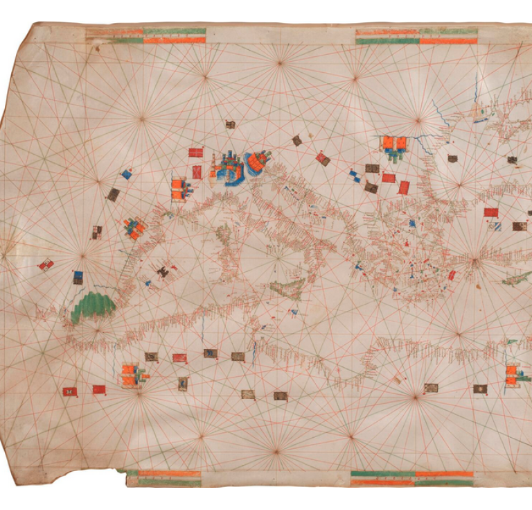 Portolan chart of the Mediterranean.